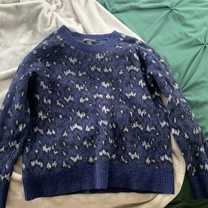 Blue leopard print sweater